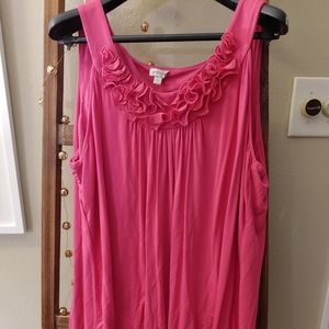 Pink cami with rose detail (5 for $25)